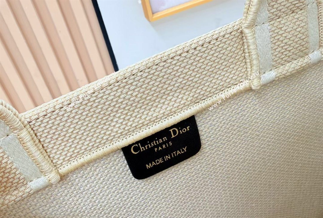 Dior Medium Book Tote Bag in Beige Yellow Book Cover Embroidery 2026 8833 (BF-260127038)