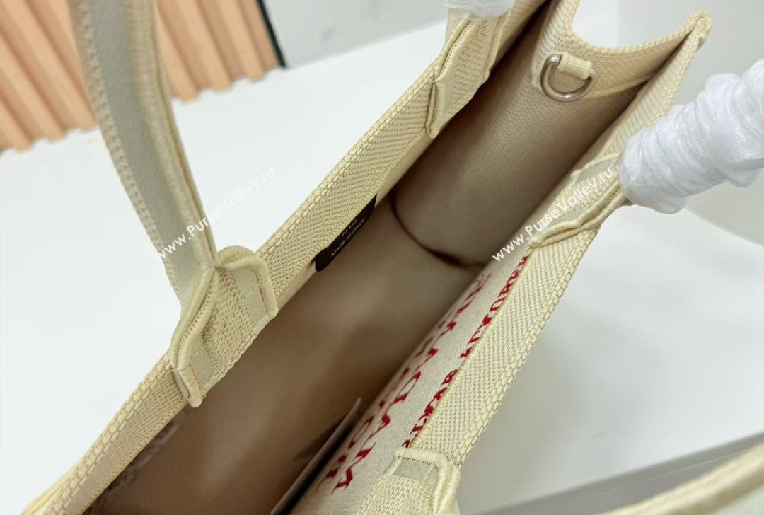 Dior Medium Book Tote Bag in Beige Yellow Book Cover Embroidery 2026 8833 (BF-260127038)