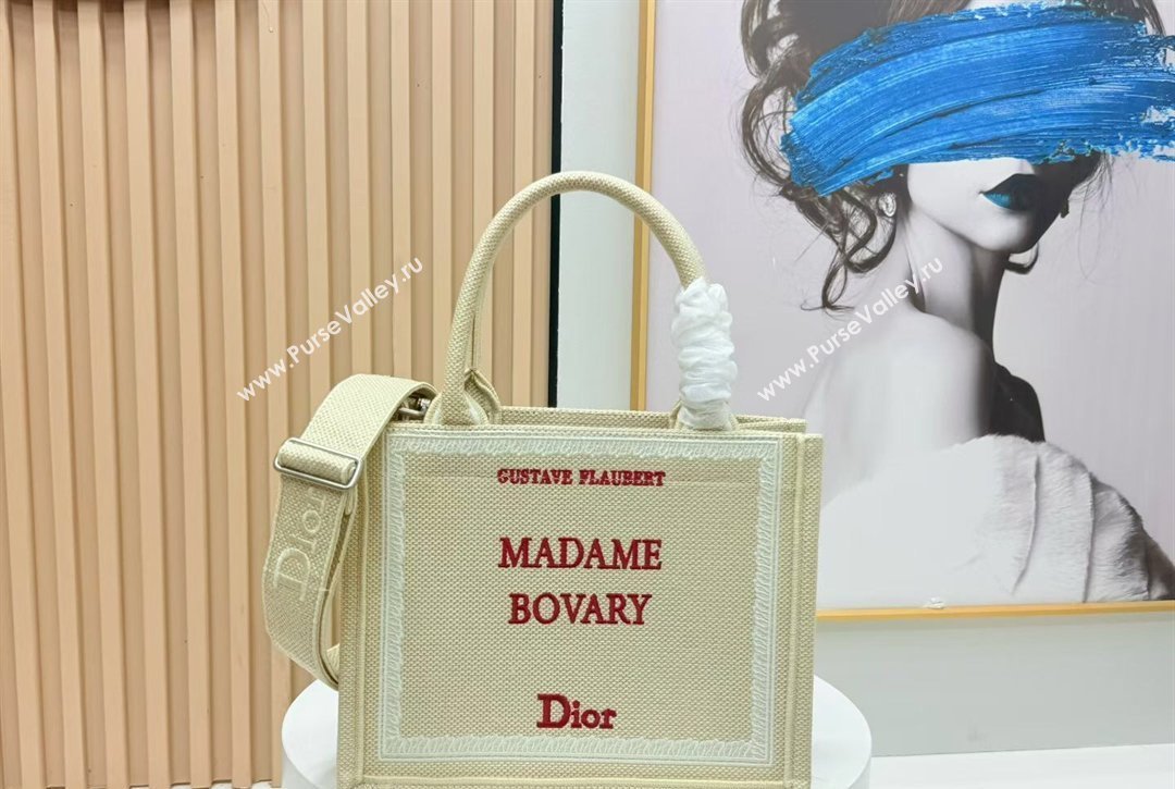Dior Small Book Tote Bag in Beige Yellow Book Cover Embroidery 2026 8833 (BF-260127039)