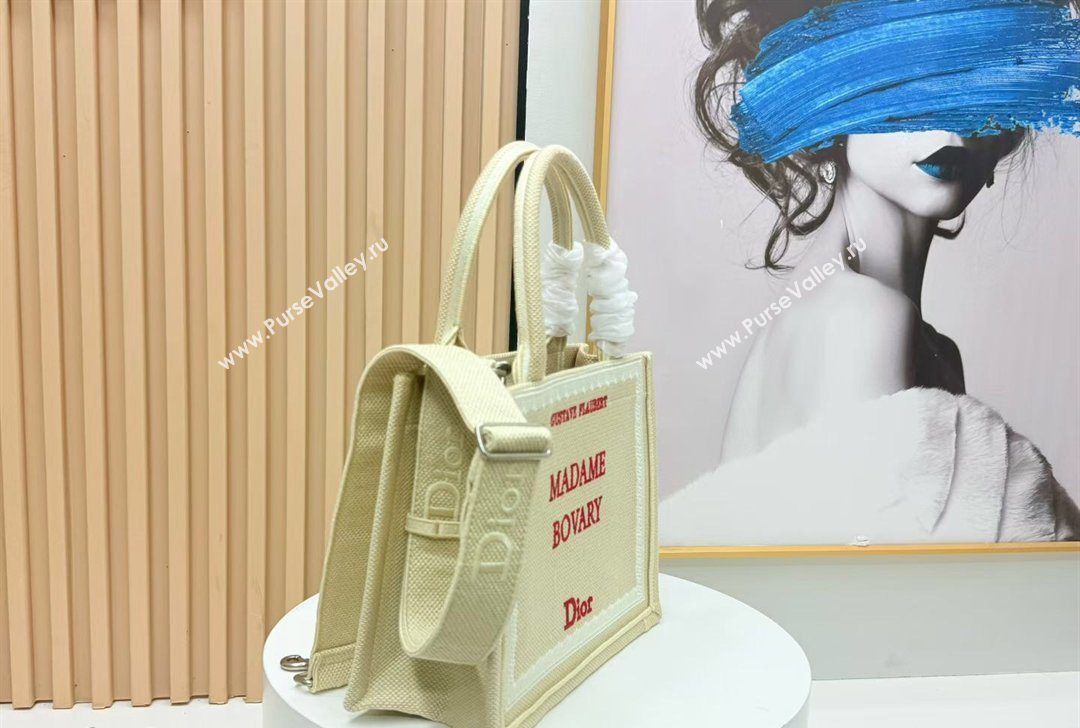 Dior Small Book Tote Bag in Beige Yellow Book Cover Embroidery 2026 8833 (BF-260127039)