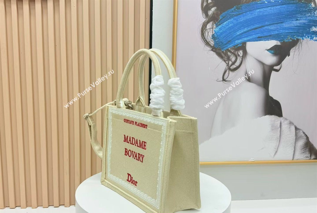 Dior Small Book Tote Bag in Beige Yellow Book Cover Embroidery 2026 8833 (BF-260127039)