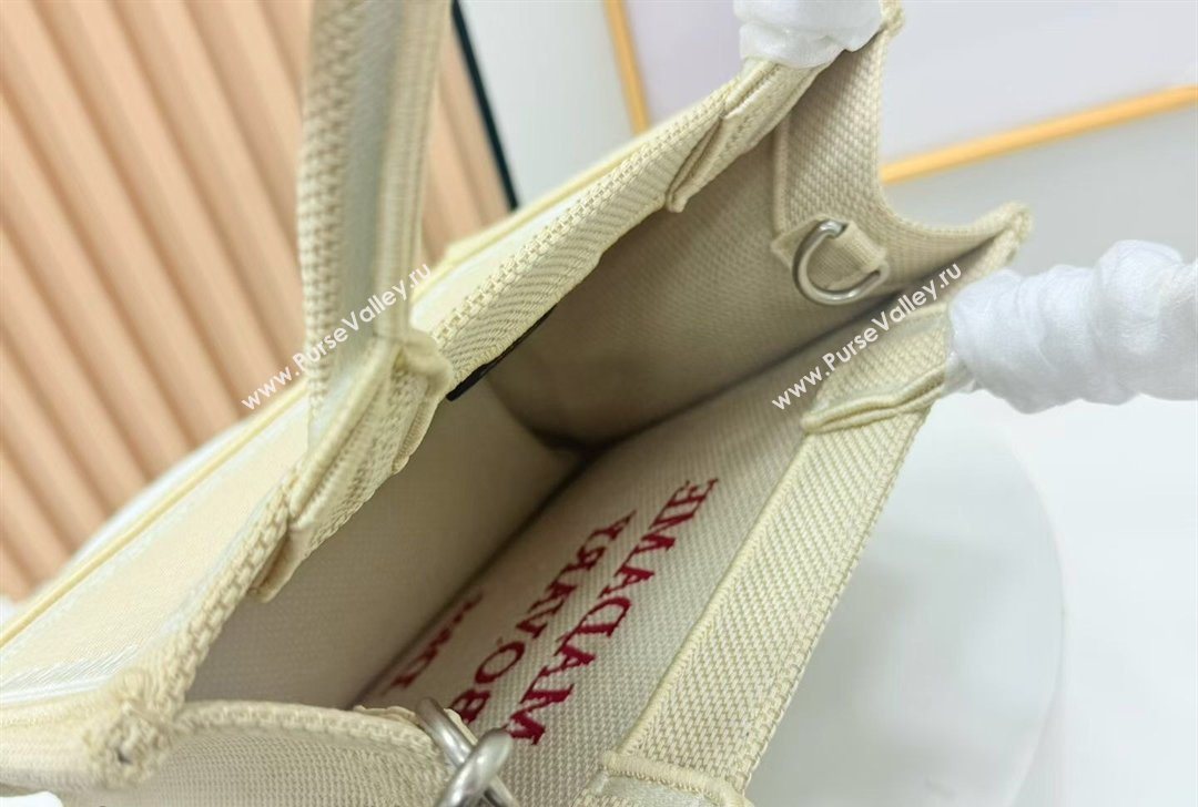 Dior Small Book Tote Bag in Beige Yellow Book Cover Embroidery 2026 8833 (BF-260127039)