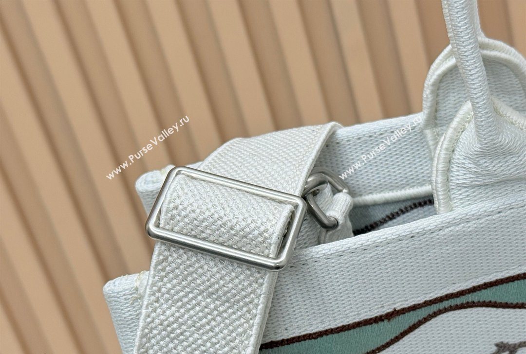 Dior Large Book Tote Bag in White Multicolor Revolution Flowers Embroidery 2026 8833 (BF-260127028)