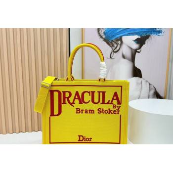 Dior Large Book Tote Bag in Yellow and Red Book Cover Embroidery 2026 8833 (BF-260127040)