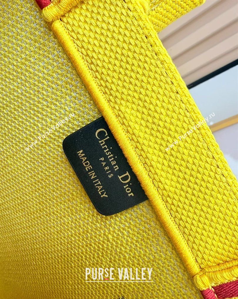 Dior Large Book Tote Bag in Yellow and Red Book Cover Embroidery 2026 8833 (BF-260127040)