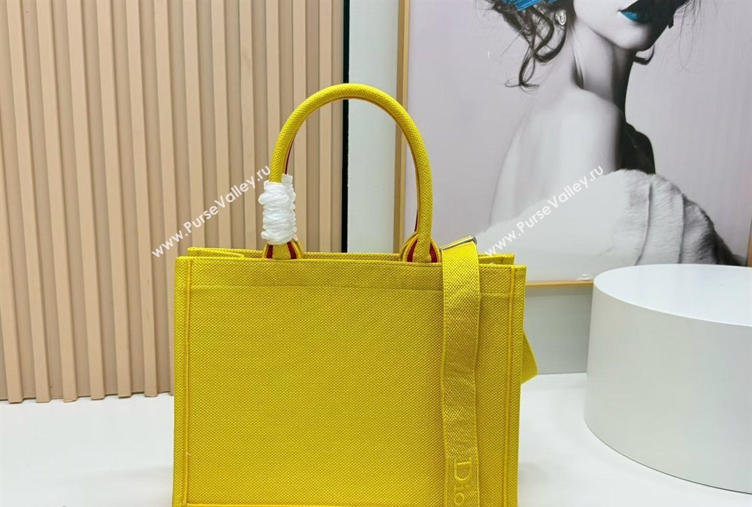 Dior Medium Book Tote Bag in Yellow and Red Book Cover Embroidery 2026 8833 (BF-260127041)