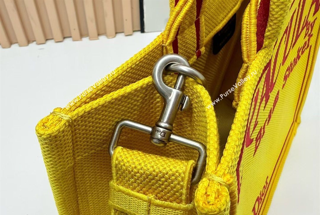Dior Medium Book Tote Bag in Yellow and Red Book Cover Embroidery 2026 8833 (BF-260127041)
