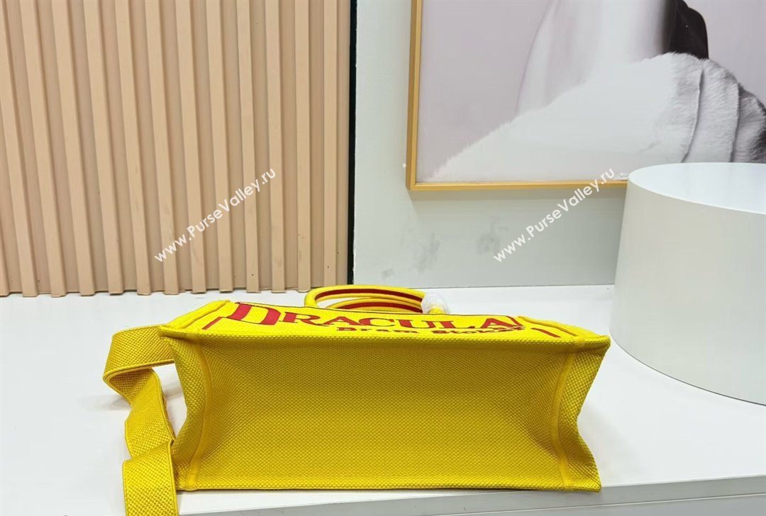 Dior Medium Book Tote Bag in Yellow and Red Book Cover Embroidery 2026 8833 (BF-260127041)
