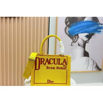 Dior Small Book Tote Bag in Yellow and Red Book Cover Embroidery 2026 8833 (BF-260127042)