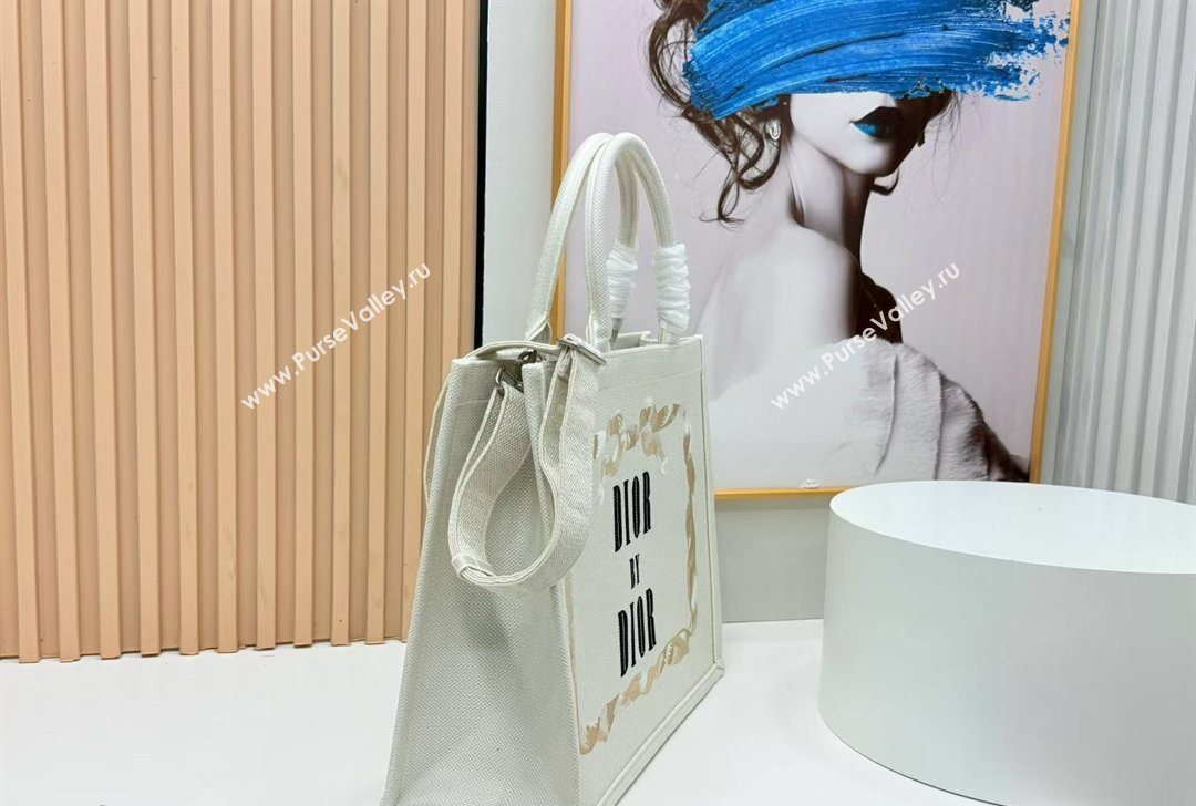 Dior Large Book Tote Bag in Yellow and Red Book Cover Embroidery 2026 8834 (BF-260127043)