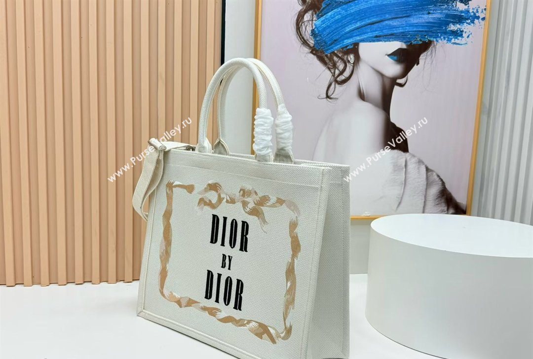 Dior Large Book Tote Bag in Yellow and Red Book Cover Embroidery 2026 8834 (BF-260127043)