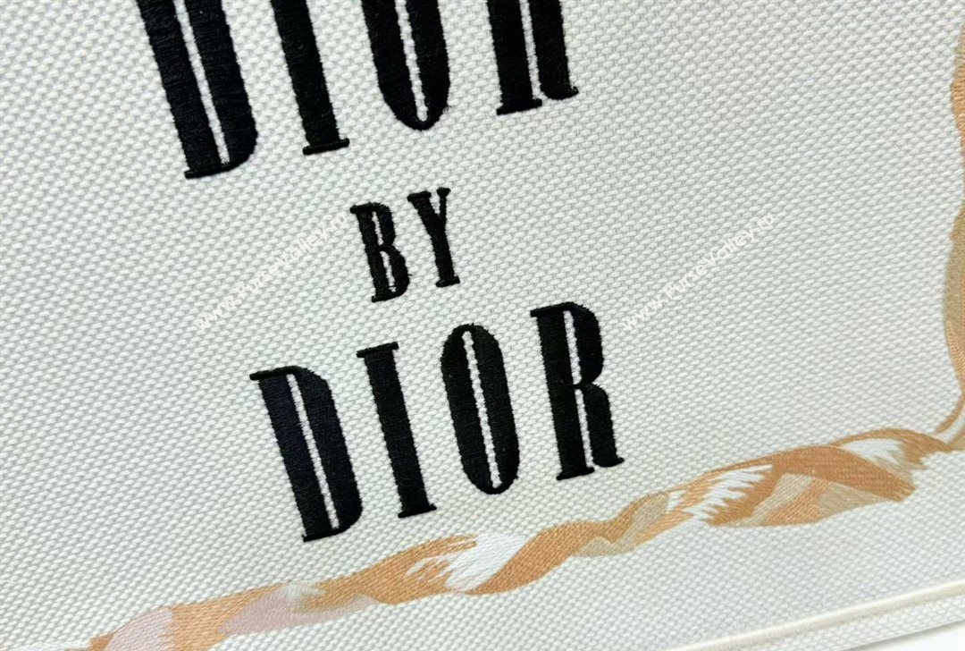 Dior Large Book Tote Bag in Yellow and Red Book Cover Embroidery 2026 8834 (BF-260127043)