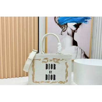 Dior Medium Book Tote Bag in Yellow and Red Book Cover Embroidery 2026 8834 (BF-260127044)