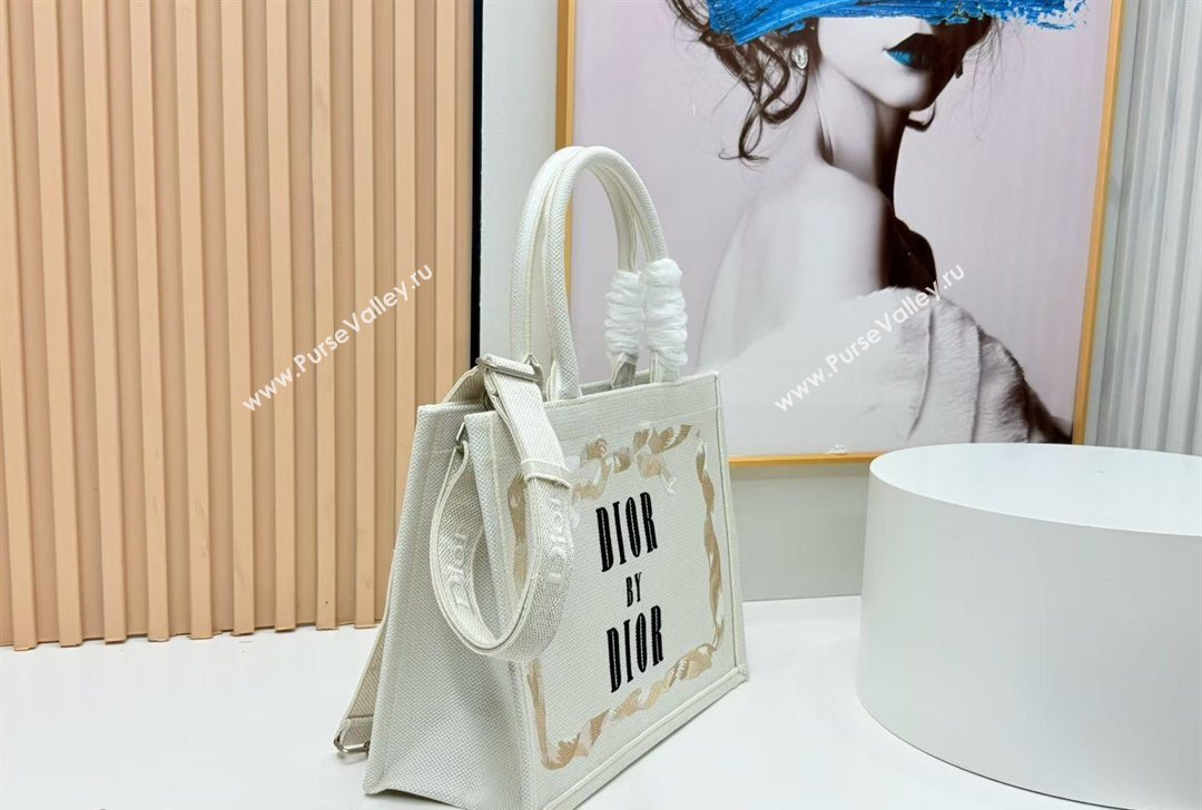 Dior Medium Book Tote Bag in Yellow and Red Book Cover Embroidery 2026 8834 (BF-260127044)