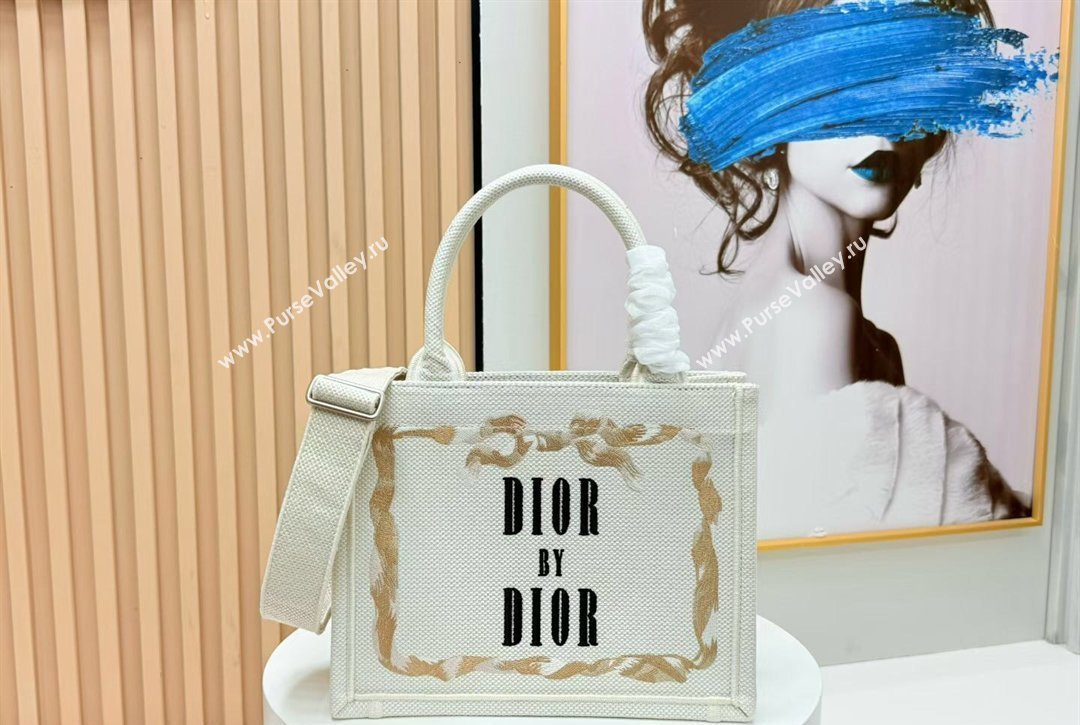 Dior Small Book Tote Bag in Yellow and Red Book Cover Embroidery 2026 8834 (BF-260127045)