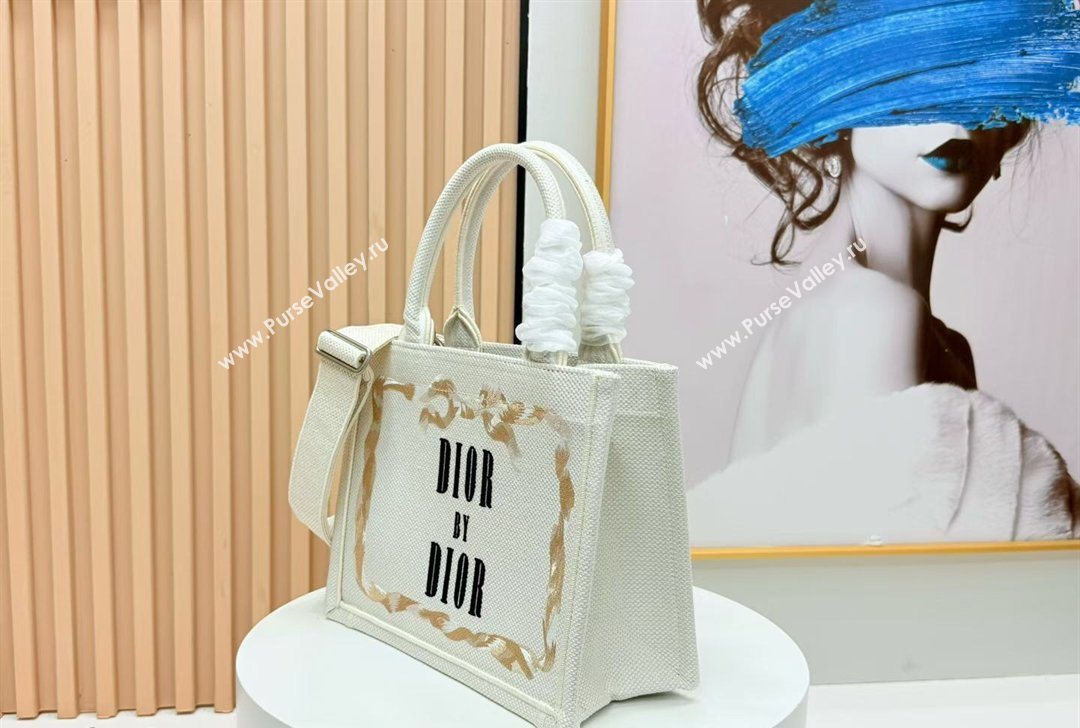 Dior Small Book Tote Bag in Yellow and Red Book Cover Embroidery 2026 8834 (BF-260127045)