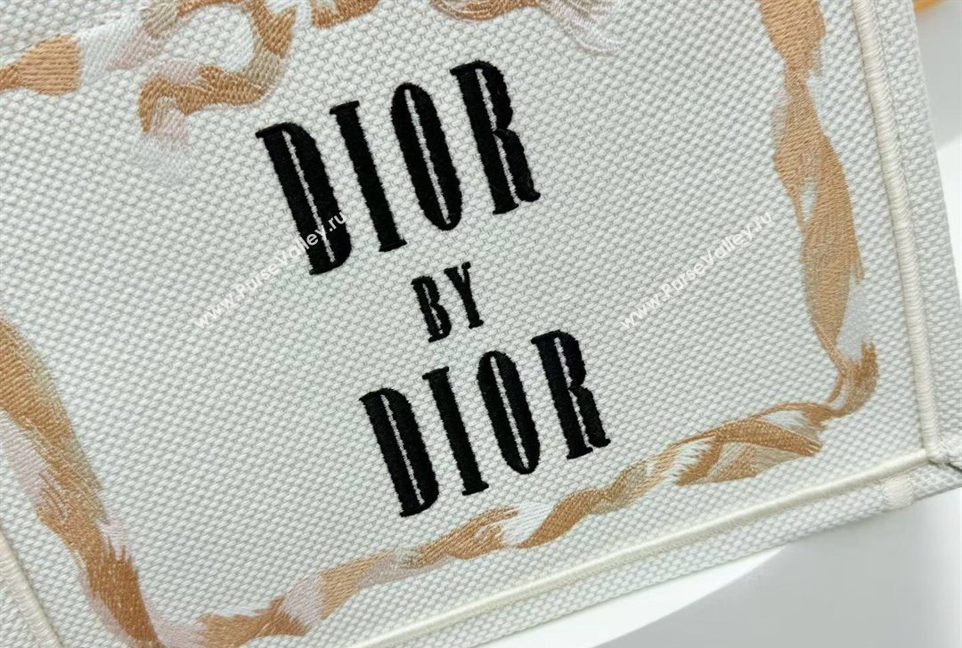 Dior Small Book Tote Bag in Yellow and Red Book Cover Embroidery 2026 8834 (BF-260127045)