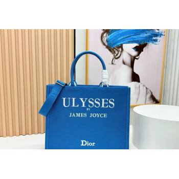 Dior Large Book Tote Bag in Blue and White Book Cover Embroidery 2026 8834 (BF-260127046)