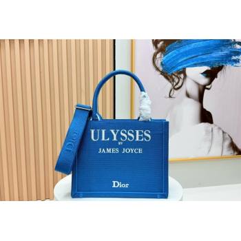 Dior Small Book Tote Bag in Blue and White Book Cover Embroidery 2026 8834 (BF-260127048)