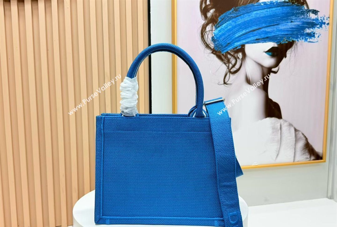 Dior Small Book Tote Bag in Blue and White Book Cover Embroidery 2026 8834 (BF-260127048)