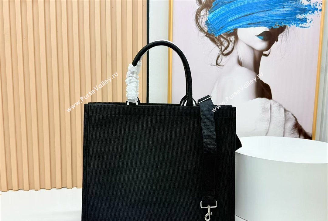 Dior Large Book Tote Bag in Black Sparkle Embroidery 2026 8833 (BF-260127070)
