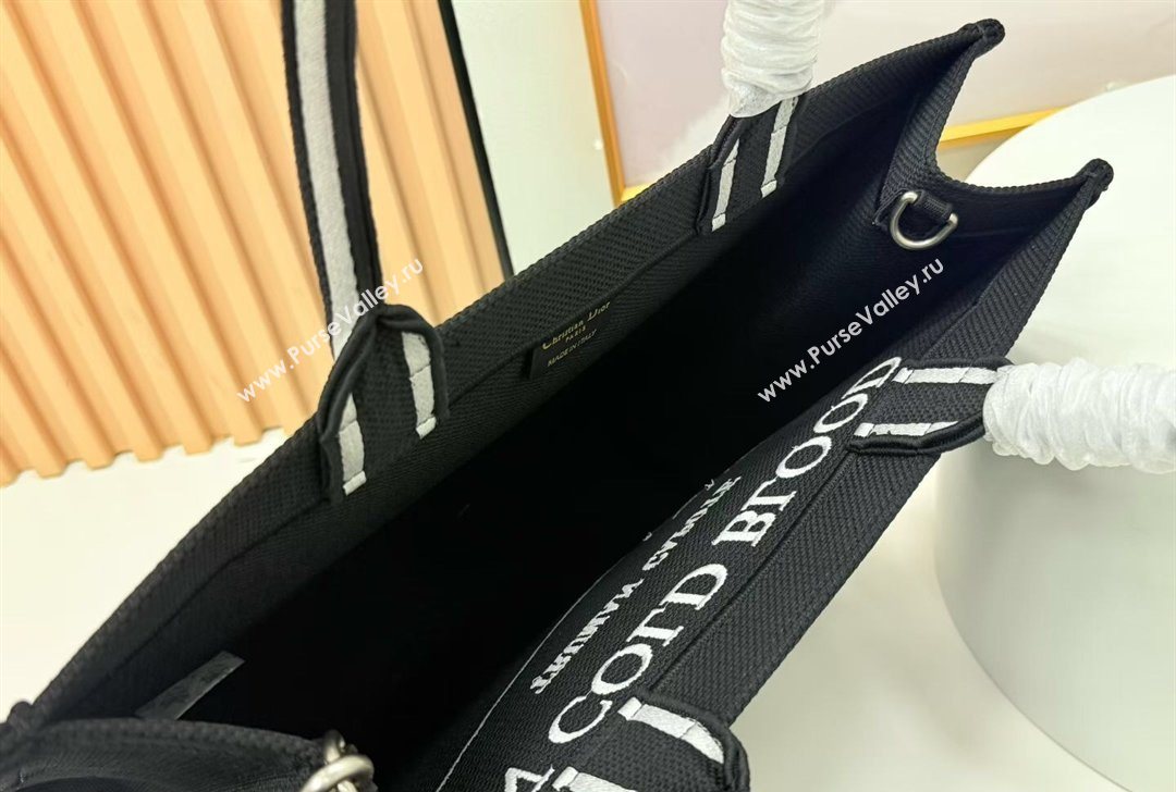 Dior Large Book Tote Bag in Black Sparkle Embroidery 2026 8833 (BF-260127070)