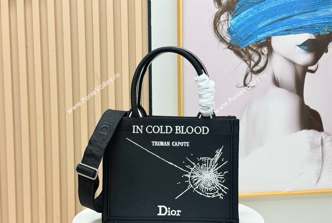 Dior Small Book Tote Bag in Black Sparkle Embroidery 2026 8833 (BF-260127071)