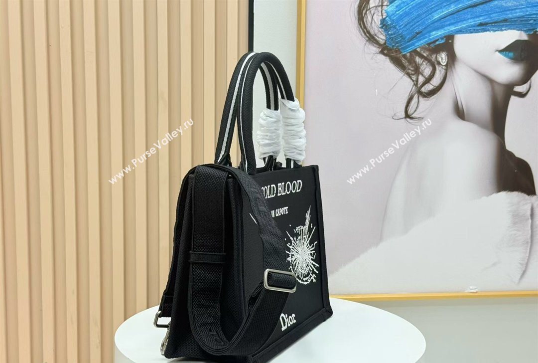 Dior Small Book Tote Bag in Black Sparkle Embroidery 2026 8833 (BF-260127071)