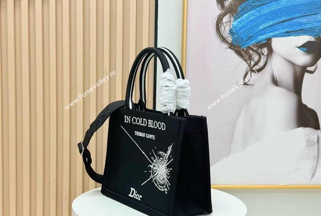 Dior Small Book Tote Bag in Black Sparkle Embroidery 2026 8833 (BF-260127071)