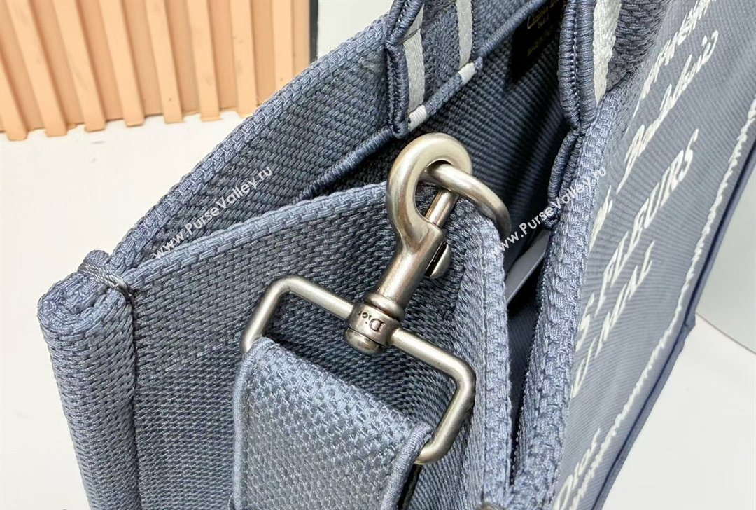 Dior Large Book Tote Bag in Grey and White Book Cover Embroidery 2026 8834 (BF-260127049)