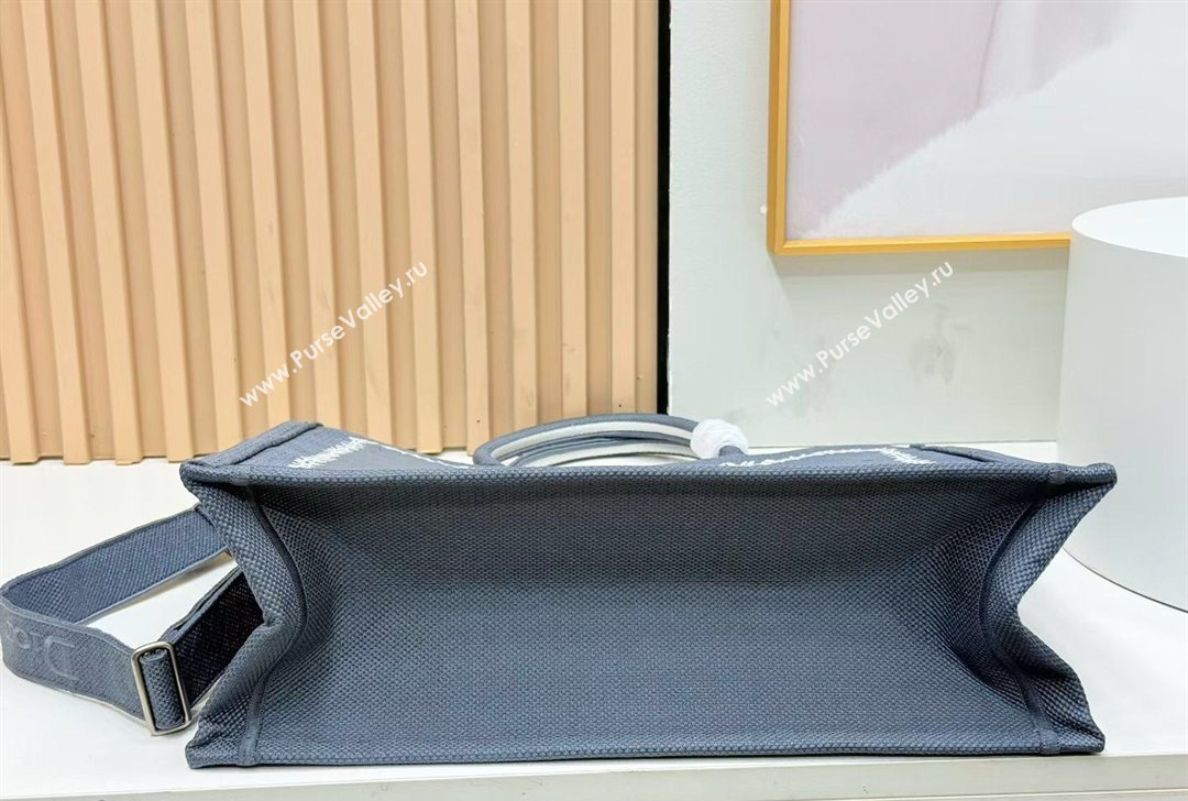 Dior Large Book Tote Bag in Grey and White Book Cover Embroidery 2026 8834 (BF-260127049)