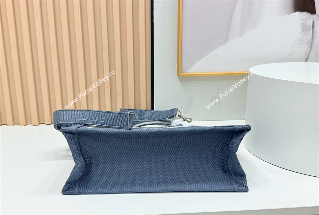 Dior Medium Book Tote Bag in Grey and White Book Cover Embroidery 2026 8834 (BF-260127050)