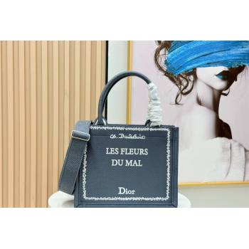 Dior Small Book Tote Bag in Grey and White Book Cover Embroidery 2026 8834 (BF-260127051)