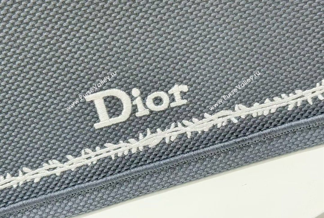 Dior Small Book Tote Bag in Grey and White Book Cover Embroidery 2026 8834 (BF-260127051)