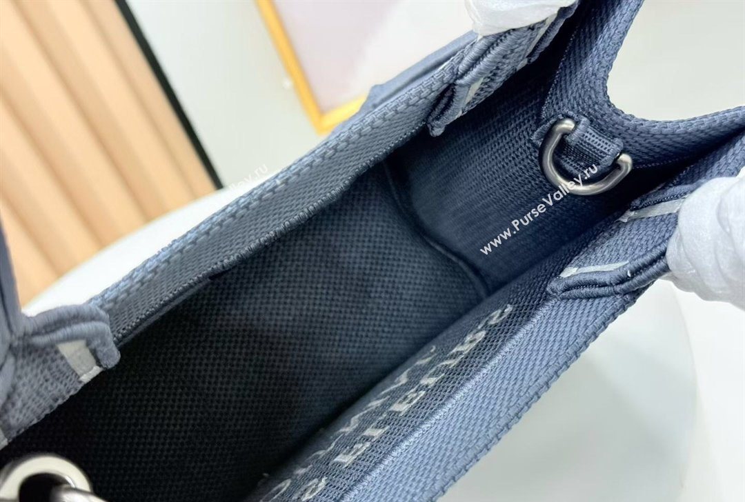 Dior Small Book Tote Bag in Grey and White Book Cover Embroidery 2026 8834 (BF-260127051)