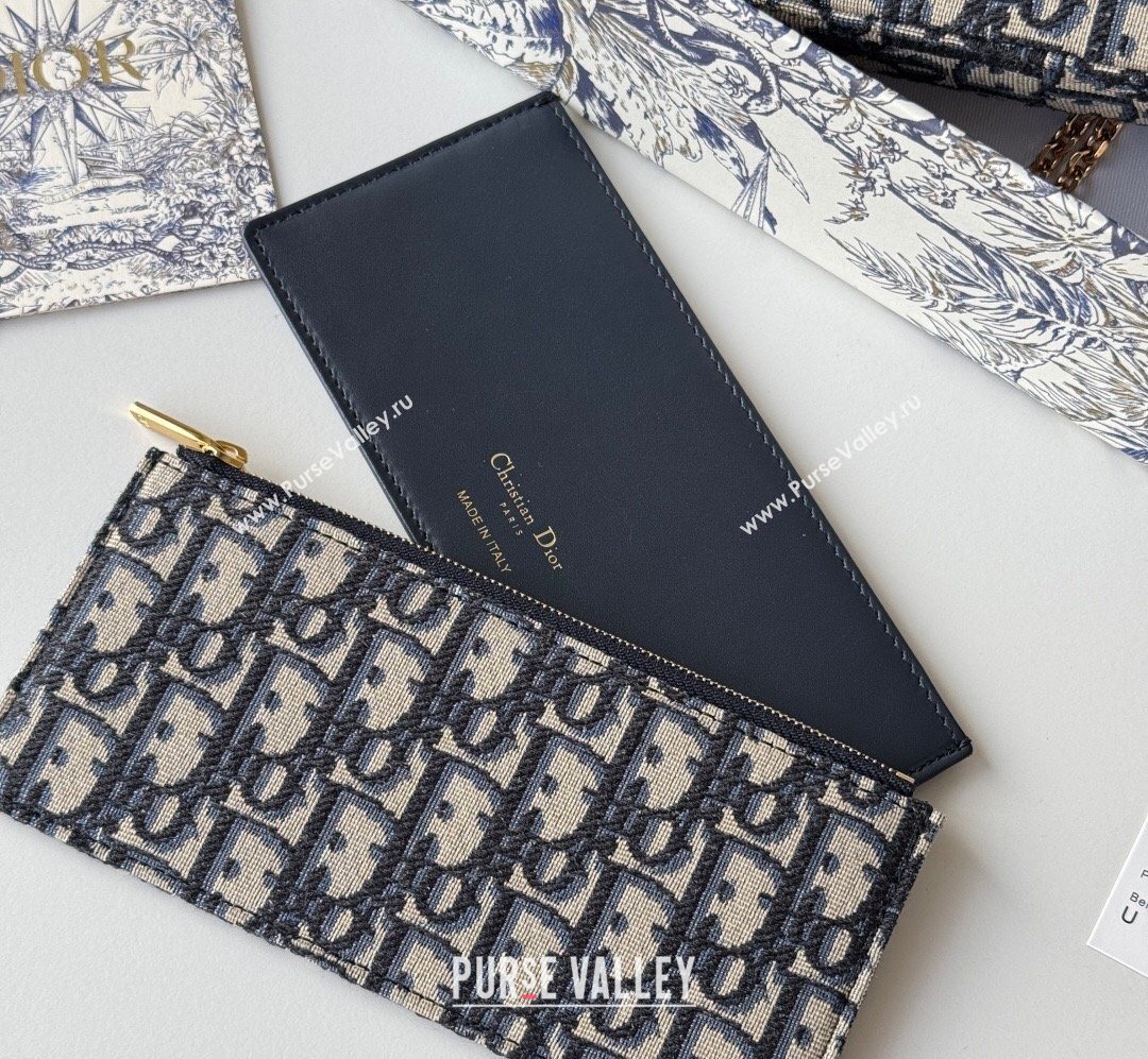 Dior 30 Montaigne Pouch with Chain Mini Bag in Oblique Jacquard Blue 2026 S4306 (XXG-260127020)