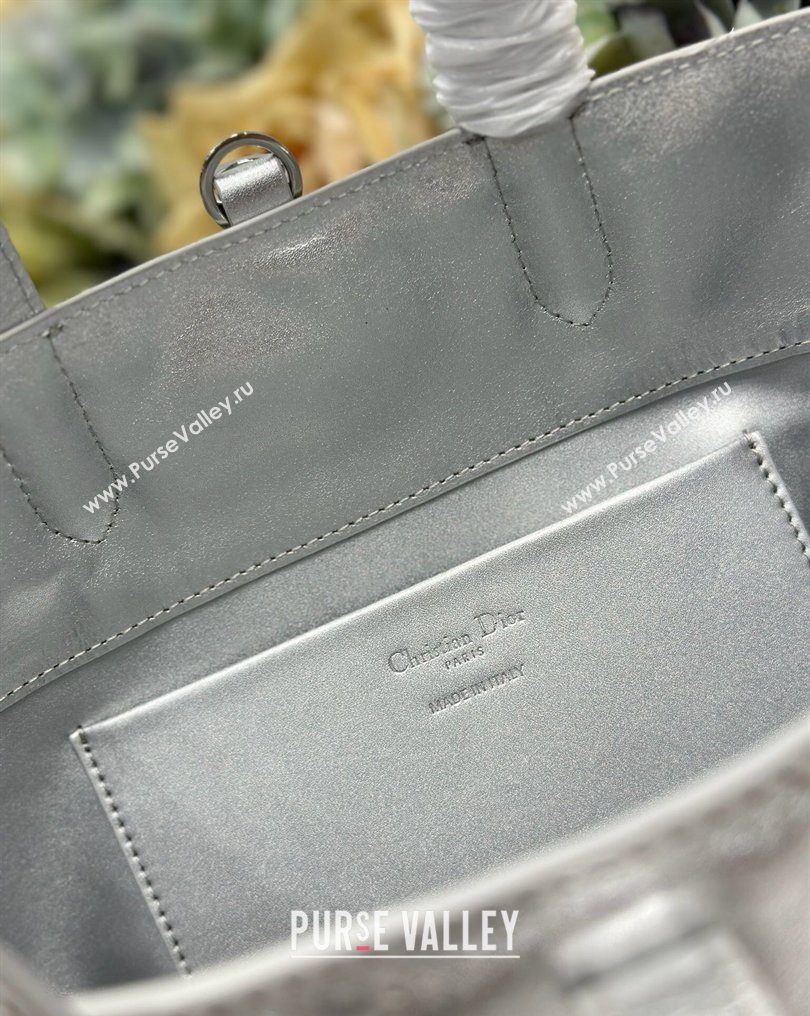 Dior Medium Toujours Vertical Tote Bag in Macrocannage Calfskin Silver-Tone 2026 2836 (XXG-260126092)