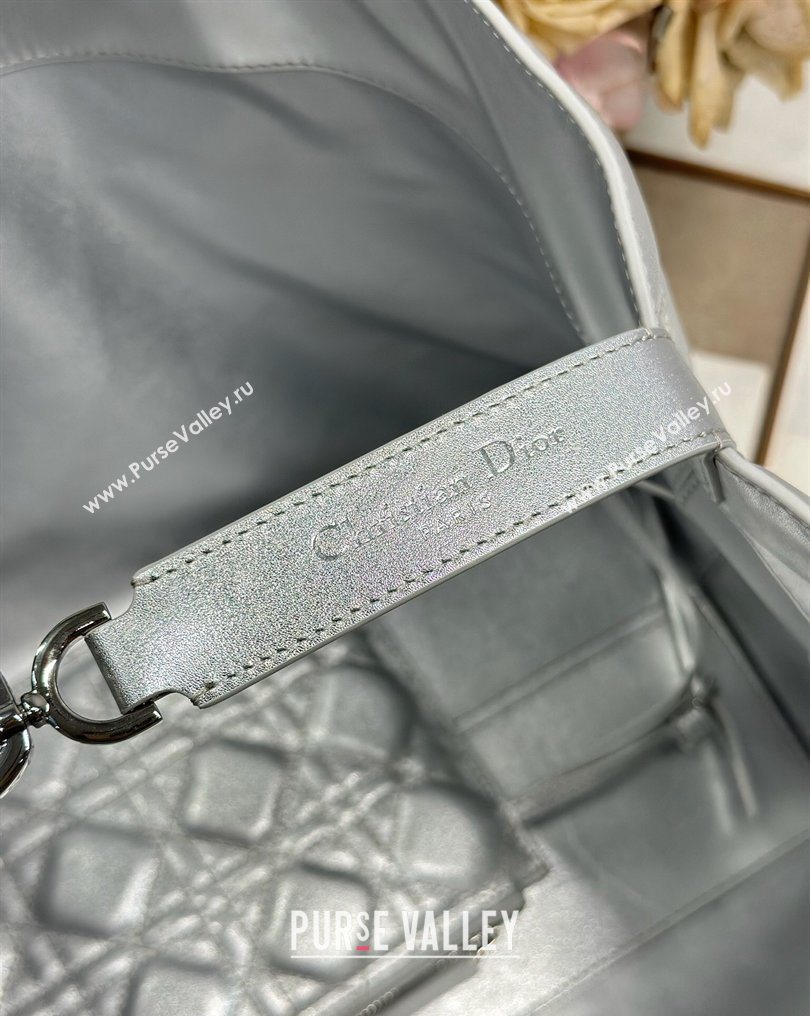 Dior Large Toujours Tote bag in Macrocannage Calfskin Leather Silver-Tone 2026 (XXG-260126096)