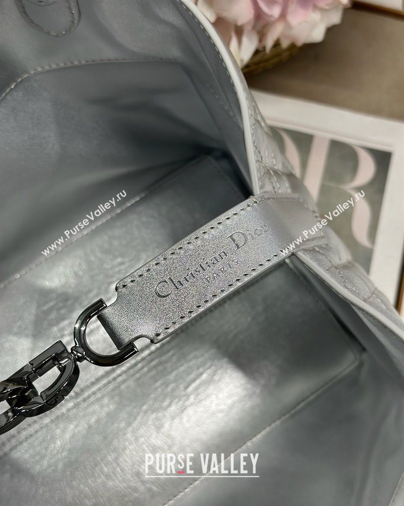 Dior Medium Toujours Tote bag in Macrocannage Calfskin Leather Silver-Tone 2026 (XXG-260126098)