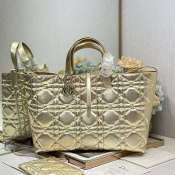 Dior Large Toujours Tote bag in Macrocannage Calfskin Leather Gold-Tone 2026 (XXG-260126097)