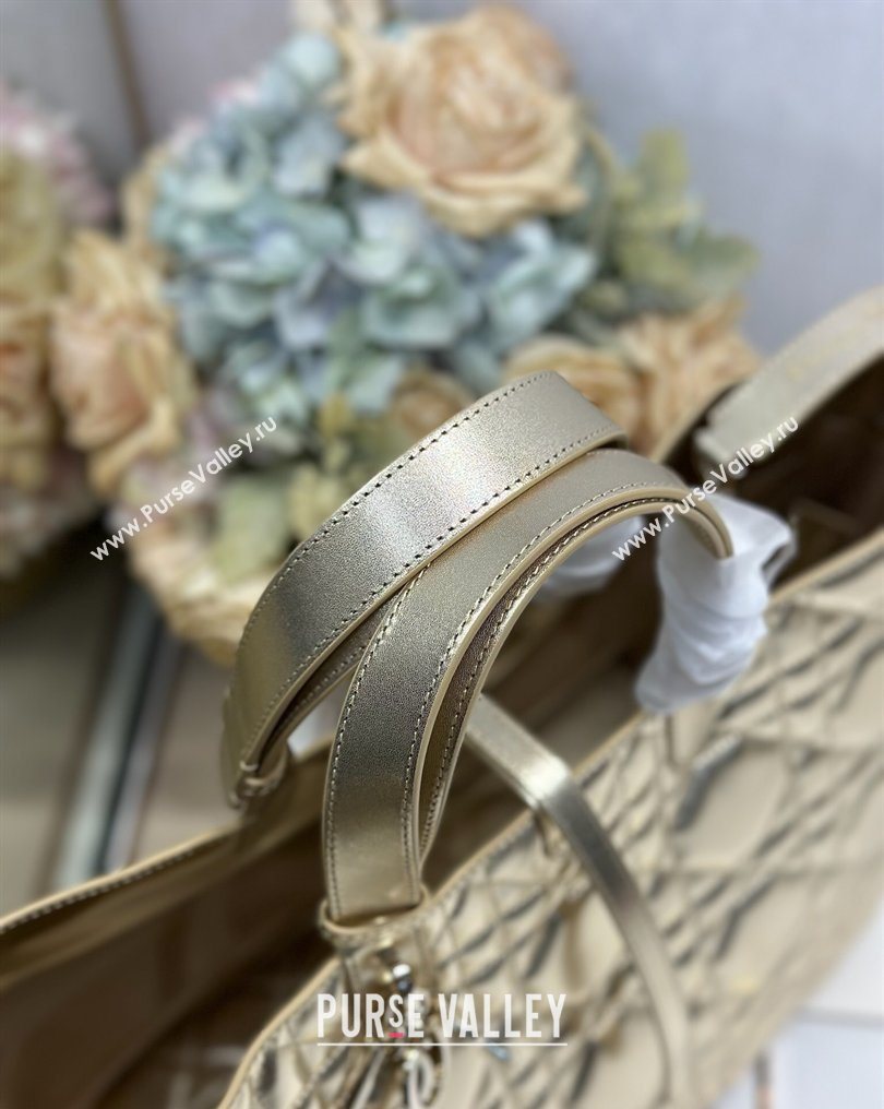 Dior Large Toujours Tote bag in Macrocannage Calfskin Leather Gold-Tone 2026 (XXG-260126097)