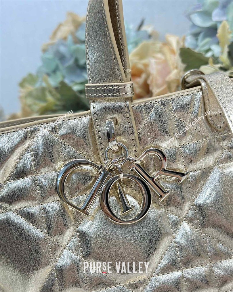 Dior Medium Toujours Tote bag in Macrocannage Calfskin Leather Gold-Tone 2026 (XXG-260126099)