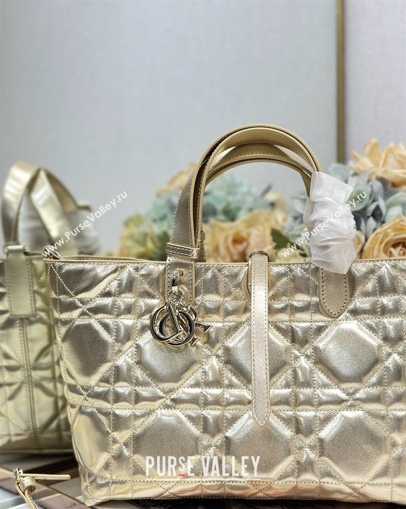 Dior Medium Toujours Tote bag in Macrocannage Calfskin Leather Gold-Tone 2026 (XXG-260126099)