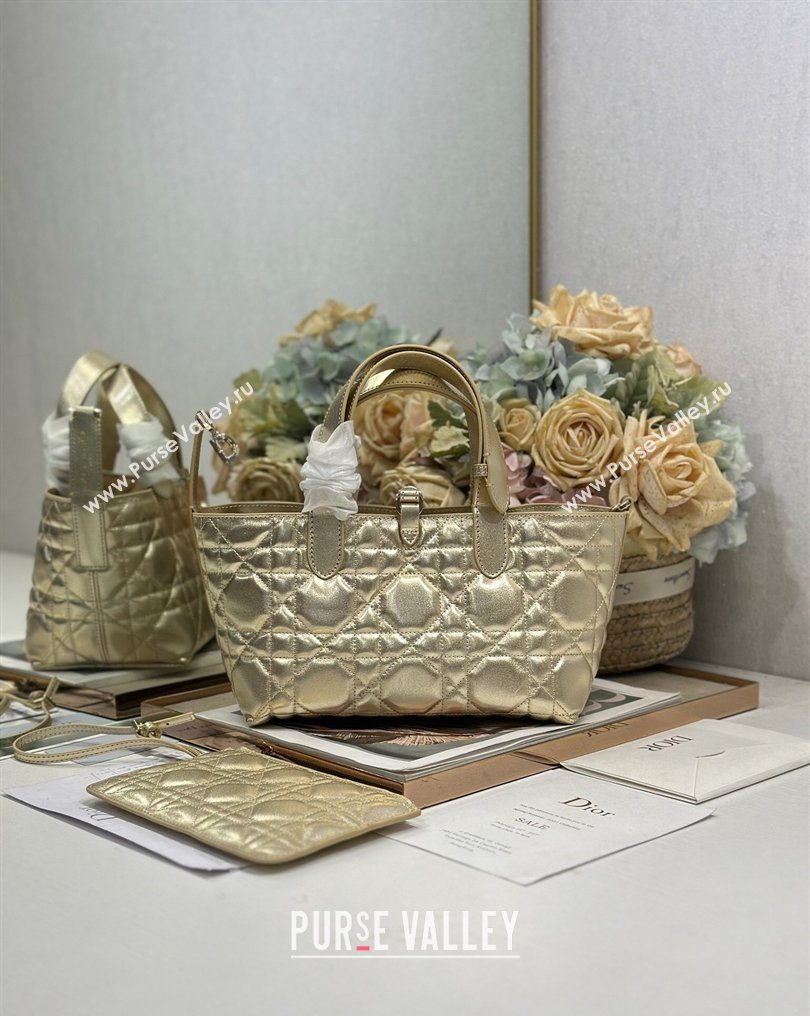 Dior Small Toujours Tote bag in Macrocannage Calfskin Leather Gold-Tone 2026 (XXG-260126101)