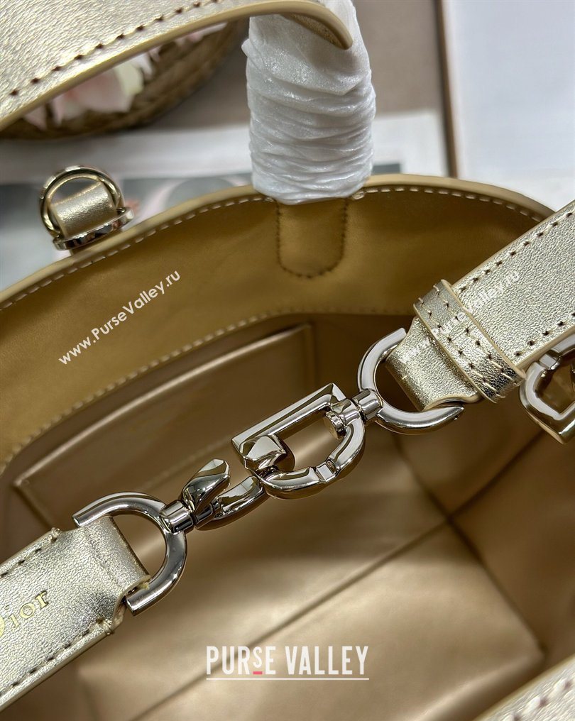 Dior Small Toujours Vertical Tote Bag in Macrocannage Calfskin Gold-Tone 2026 2835 (XXG-260126095)