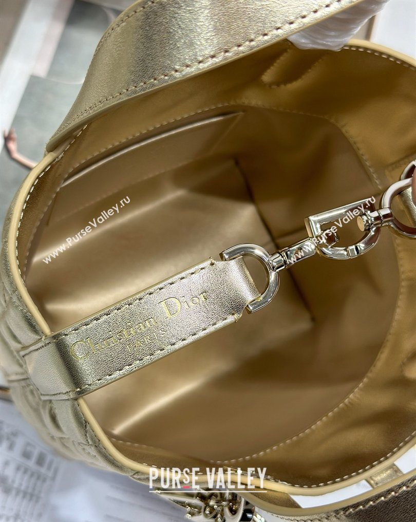 Dior Small Toujours Vertical Tote Bag in Macrocannage Calfskin Gold-Tone 2026 2835 (XXG-260126095)