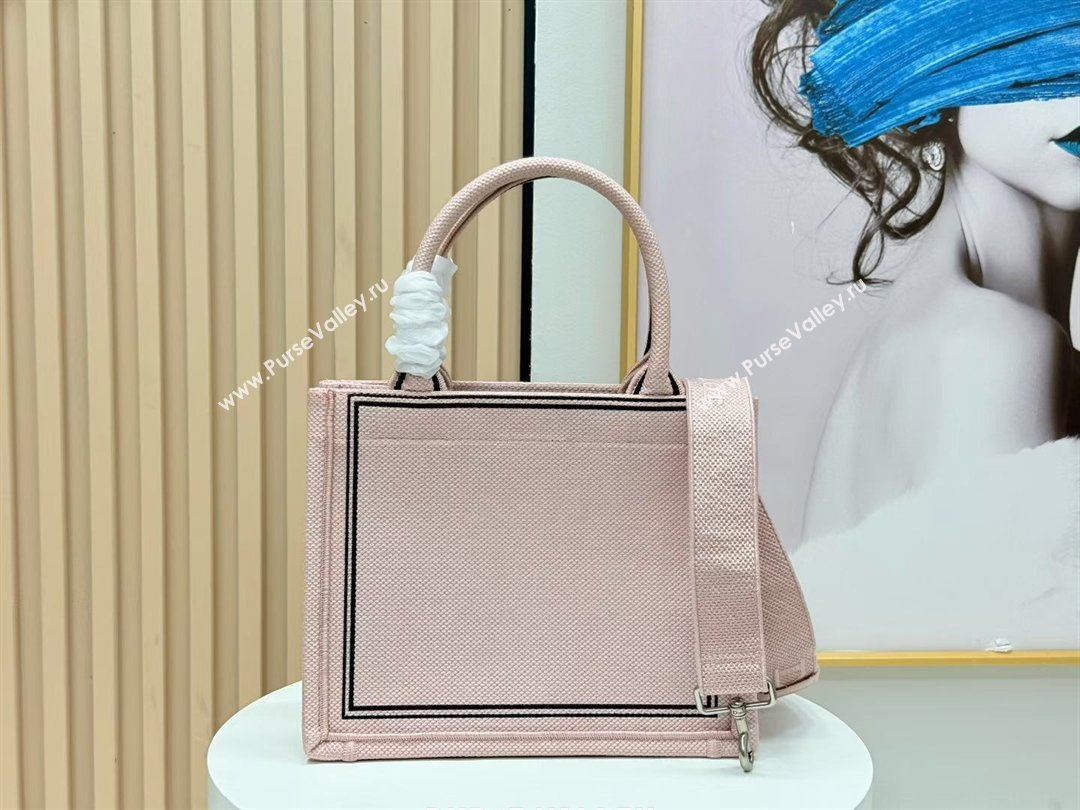 Dior Small Book Tote Bag in Light Pink Book Cover Embroidery 2026 8833 (BF-260127033)