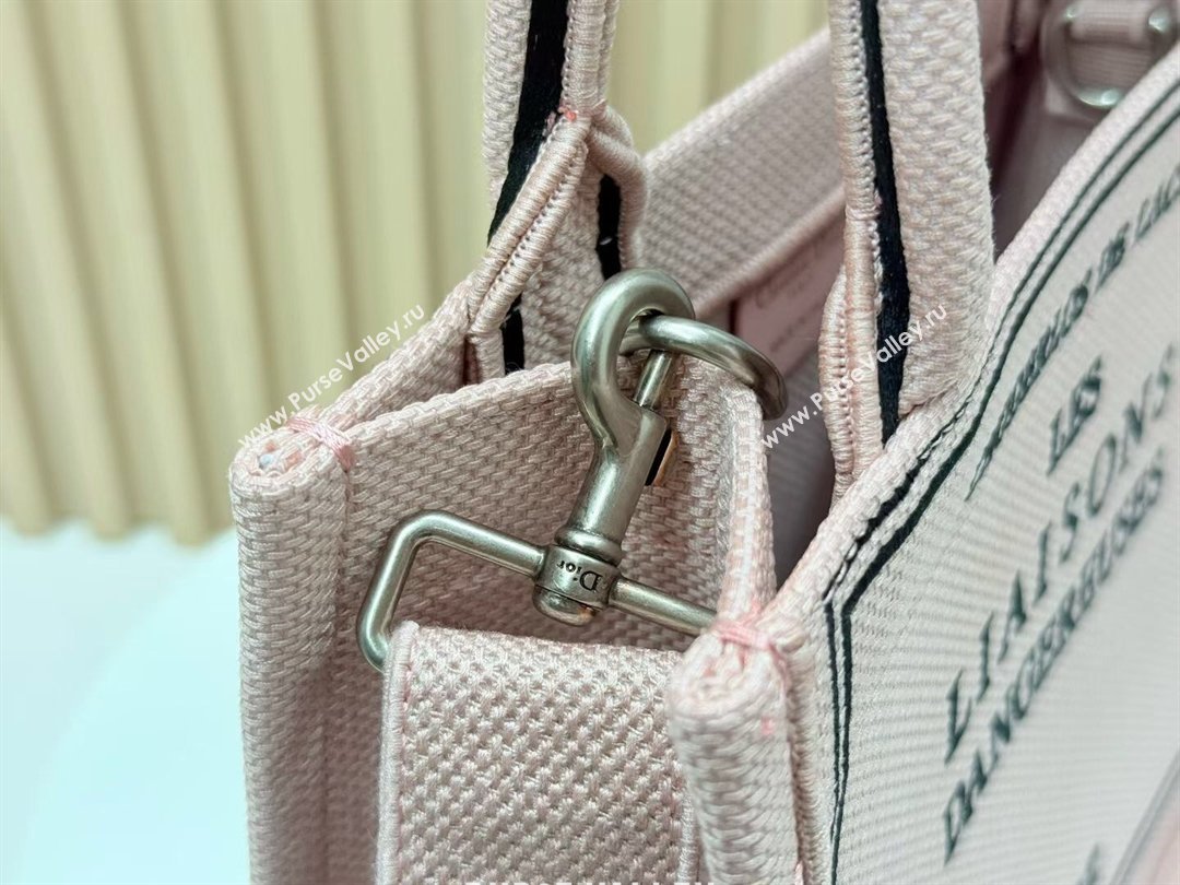 Dior Small Book Tote Bag in Light Pink Book Cover Embroidery 2026 8833 (BF-260127033)