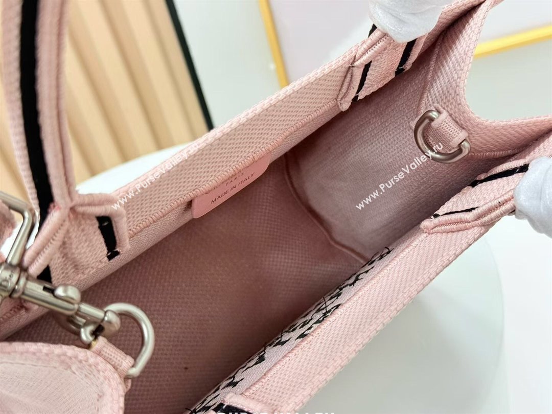 Dior Small Book Tote Bag in Light Pink Book Cover Embroidery 2026 8833 (BF-260127033)