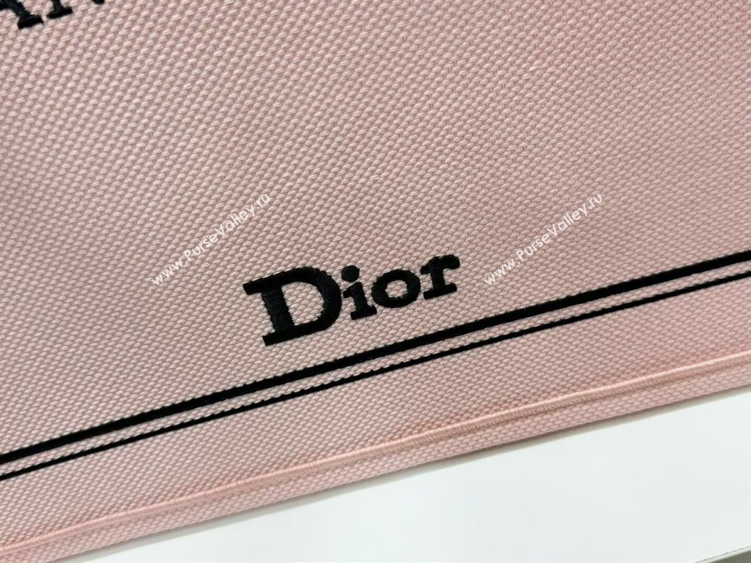 Dior Large Book Tote Bag in Light Pink Book Cover Embroidery 2026 8833 (BF-260127031)
